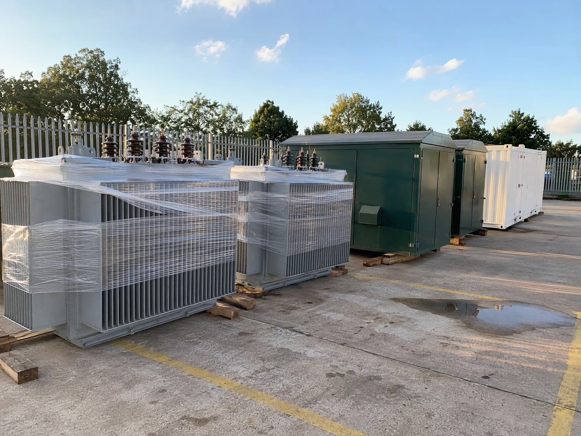 Finished units staged in the dispatch yard awaiting shipment