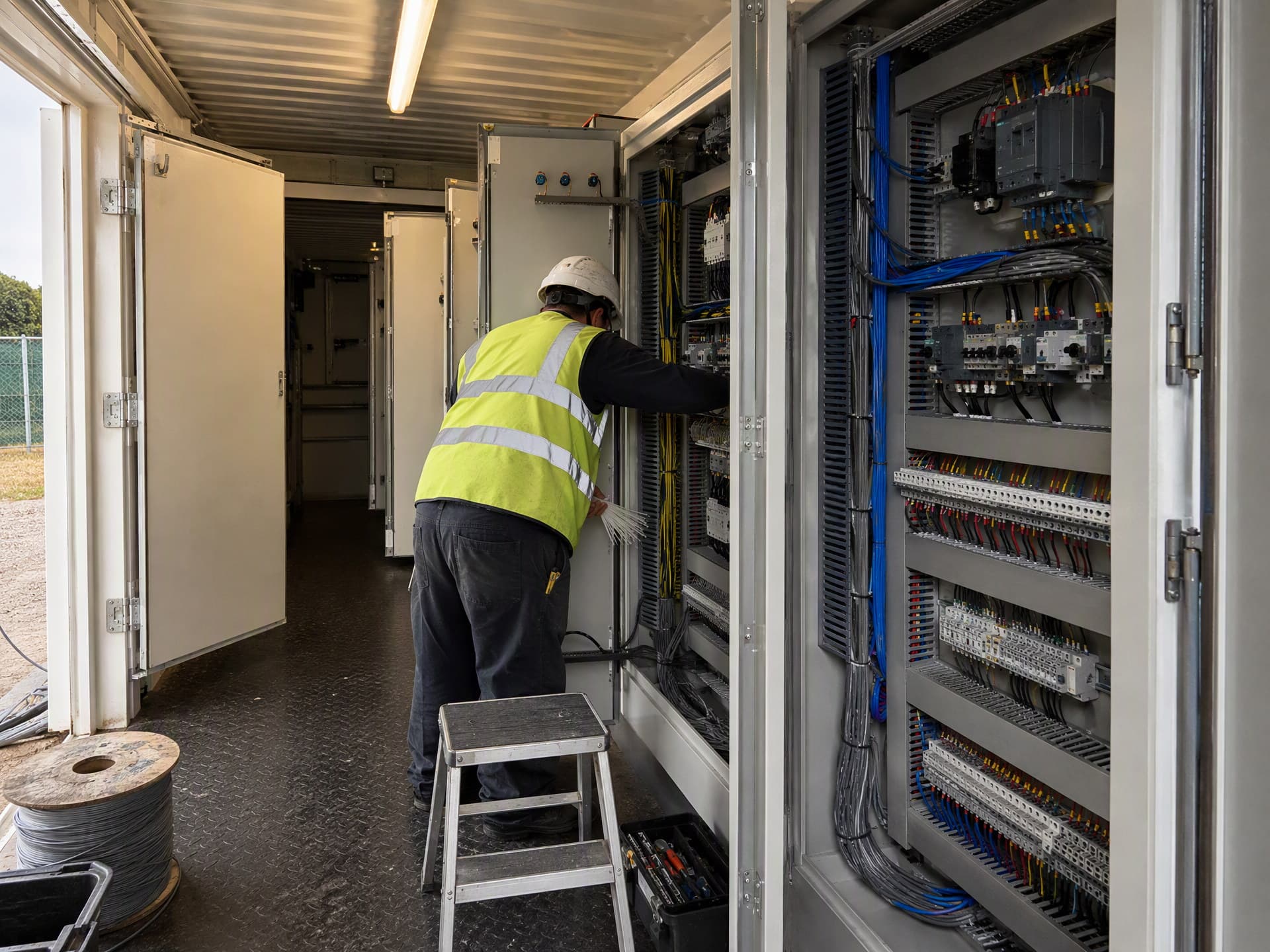 Low-voltage wiring inside the container substation